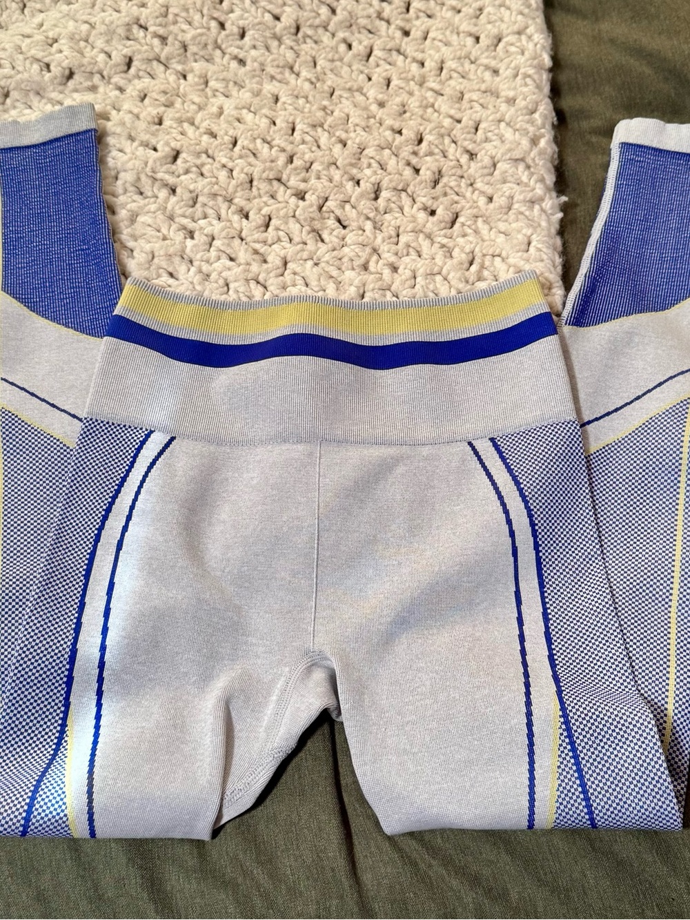 XS Fabletics High-Waist Blue and Yellow  Leggings